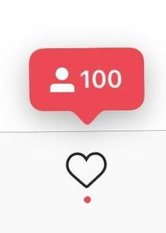 a red speech bubble with the words 100 on it and a heart in the middle