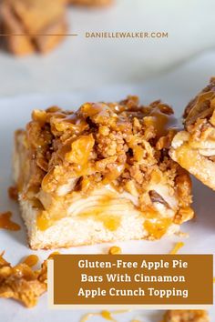 gluten - free apple pie bars with cinnamon apple crunch topping