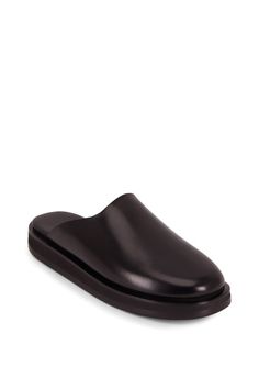 Elegant Leather Slippers With Leather Sole, Classic Calf Leather Slippers With Round Toe, Classic Calf Leather Slippers With Leather Sole, Elegant Calf Leather Slippers With Round Toe, Elegant Leather Slippers With Rubber Sole, Classic Slippers With Rubber Sole And Flat Heel, Classic Synthetic Slippers With Leather Footbed, Elegant Leather Slippers With Leather Lining, Classic Leather Slippers With Round Toe