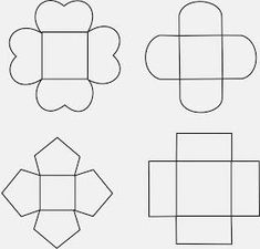 four different shapes that can be used to make paper crafts for kids, including flowers and hearts