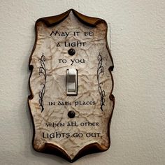 Light in the Dark Decoupage Book Page Light Switch Cover - Etsy Dark Places, Book Page, Book Pages, Light Switch, In The Dark, Light In The Dark