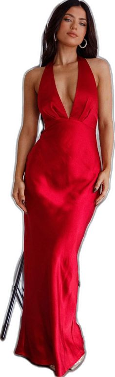 Red Fitted Backless Satin Dress, Red Dress With Satin Finish For Night Out, Red Satin Finish Dress For Night Out, Elegant Red Satin Dress For Cocktail, Red Midi Length Satin Dress, Red Fitted Satin Midi Dress, Party Satin Sheath Slip Dress, Red Satin Slip Dress For Party, Red Satin Dress For Date Night