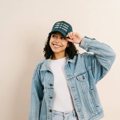 Loving the trucker hat trend? We have you covered! Great for throwing on and heading out the door. Looking darling has never been easier! Mesh back with adjustable snapback Embroidered letters Lightweight + Comfortable Spring Trucker Hat With Letter Print And Flat Brim, Fun Letter Print Snapback Hat With Curved Bill, Spring Snapback Baseball Cap With Letter Print, Everyday Snapback Trucker Hat With Letter Print, Trendy Trucker Hat With Letter Print For Everyday, Casual Trucker Hat With Letter Print And Flat Brim, Casual Trucker Hat With Letter Print, Fun Snapback Hat With Letter Print And Flat Brim, Everyday Trendy Snapback Trucker Hat