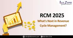 a hand holding a tablet with the text rcm 205 what's next in revenue cycle management?