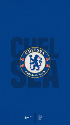 chelsea football club logo on a blue background