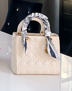 how to tie a dior scarf Dior Mitzah, Dior Purse, Luxury Lady, Blue Leather Bag, Dooney & Bourke Bag, My Bags, Black Satchel, Black Leather Satchel, Beige Bag