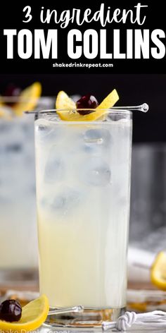 two glasses filled with lemonade and garnished with cherries on the rim