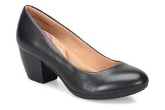 Classic style meets comfort in the women's Comfortiva Amora pump. The signature, memory foam-cushioned, Pillowtop® footbed delivers superior, long-lasting comfort. The two-inch block heel adds height without compromising all-day comfort. Full grain or patent leather upper. Breathable fabric lining. Mesh-covered, Pillowtop® memory foam-cushioned footbed for ultimate comfort. Lightweight and flexible TPR outsole provides traction. Heel Height: 2 inches Free Shoes, 2 Inch Heels, Pump Dress, Comfortable Dress, Mens Socks, Socks Women, Character Shoes, Breathable Fabric, Patent Leather