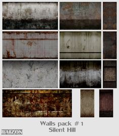 an assortment of different textures and colors for the walls pack 1 silent hill textures