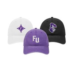 "Furman University Cap - Paladins Cotton Twill Hat Beach Washed cotton twill hat with Furman Diamond or Paladins logo across the front.  Our popular pigment dyed garment washed cap has a lived-in look with a soft crown lining.  Great for all year round. Low Fitting - Unstructured 6 Panel Cap 6 Sewn Eyelets Pre Curved Visor 4 Rows Stitching on Visor Matching Fabric Under Visor Metal Press Buckle Size: OSFM - Adult (58cm/22.8\") This is an Officially Licensed Product. ORDERING Please enter any special requests, questions or pertinent information in the \"Notes\" section during the checkout process.  Personalized items take 1-3 business days to process and we ship from CA.  Shipping is an additional 2-3 business days with USPS priority mail.  Please include your event date and telephone numbe Furman University, Sorority Letters, High School Graduation Gifts, 6 Panel Cap, High School Graduation, School Graduation, Baseball Hat, Trucker Cap, Graduation Gifts