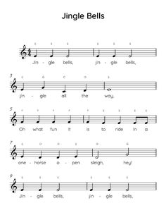 sheet music with the words jungle bells on it