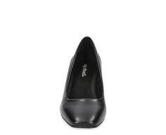 Easy Street Poet Women's Pump Turn your fashion into beatiful art with the Poet women's Pump from Easy Street. Featuring a faux leather upper with a square toe for on-trend appeal, this Slip-On is versatile enough to work in office or for events. The insole cushions your steps while the sturdy heel offers just enough lift to elevate your look. Synthetic upper Slip-On Square toe  Padded insole 2 1/4" block heel Fitted Faux Leather Heels With Square Toe, Square Toe Faux Leather Heels For Business, Fitted Synthetic Heels With Square Toe, Business Faux Leather Heels With Square Toe, Formal Faux Leather Heels With Square Toe, Square Toe Fitted Heels For Business, Fitted Square Toe Heels For Business, Fitted Square Toe Business Heels, The Poet