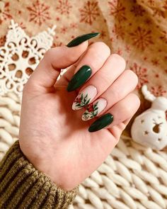 Natural Nails Manicure, November Nails, Xmas Nails, Pretty Acrylic Nails, Fancy Nails, Nail Manicure, Winter Nails