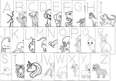 the letter worksheet is filled with animals and letters to be used for learning