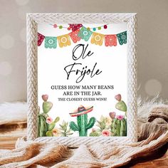 Fiesta Baby Shower Game Guess How Many Beans Ole Frijole Cactus Invitation Cactus Invitation, Fiesta Birthday Invitations, Mexican Baby Shower, Girl Birthday Party Invitations, 1st Birthday Party Invitations, Custom Party Invitations, Couples Shower Invitations, Fiesta Birthday, Fiesta Baby Shower