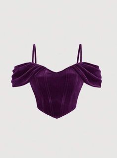 Womens Corset Tops, Purple Corset, Purple Crop Top, Corset Fashion, Really Cute Outfits, Character Outfits, Dark Purple, Cute Shirts