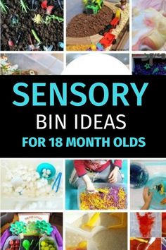 sensory bins for 19 month old toddlers - easy and fun sensory bin ideas for toddlers to do at home or in daycare. Sensory Fillers, Sensory Bins For Toddlers, Sensory Tubs, Colored Rice