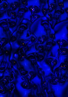 an abstract blue background with lots of small bubbles in it's center and some smaller ones on the other side