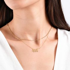 Embrace the power of numerology with this 14K solid gold angel number necklace, featuring the symbolic 444 angel number. Angel numbers carry deep personal meaning, offering guidance and inspiration. This personalized number necklace can be customized with the number of your choice, making it the perfect and thoughtful Christmas gift for your best friend. ✨ PRODUCT DETAILS ✨ * Material: 14K Solid Gold and 925 Sterling Silver * Necklace Length: 18 Inches * Adjustable extension chain (16'' to 18'') * Closure: Spring ring * Chain style: Cable ✨ ABOUT US ✨ Welcome to Mezore Jewelry, where we specialize in creating unique and beautiful jewelry pieces. Our pieces are handcrafted with care using high-quality materials, making it the perfect addition to any outfit. ✨ CARE INSTRUCTIONS: ✨ To keep yo Street Style Necklace, Number Angel, 444 Angel Number, Christmas Gift For Sister, Angel Number Necklace, Lucky Necklace, Christmas Gifts For Sister, Number Necklace, Gold Angel