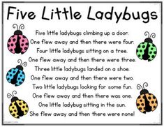 the five little ladybugs poem