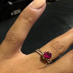 Rose Gold Engagement Ring Baguette Ruby Diamond Cluster July | Etsy Elegant Ruby Bridal Set For Wedding, Glamorous Wedding Rings With Rhinestones, Oval Jeweled Wedding Rings, Oval Jeweled Rings For Weddings, Glamorous Rose Gold Wedding Ring, Pink Jeweled Wedding Ring, Baguette Cut Wedding Ring With Accent Stones, Elegant Jeweled Wedding Rings, Pink Rhinestone Wedding Rings