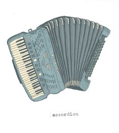 an accordion is shown with the words accordion on it