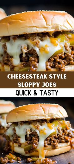 cheesesteak style sloppy joes are quick and tasty