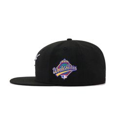 Celebrate what is probably one of the more exciting stories in MLB with this commemorative fitted from Hat Heaven. During its 5th season in the league, the young Marlins franchise found itself in its first world championship series as the underdog. They would go on to make history in the fall of 1997, winning their first ever World Series title. With throwback logo mixed up with the beautifully colored 1997 logo, this is a hat you can’t pass up on. Hat Material: 100% WoolCrown: BlackVisor: Black Flat Cap For Baseball Season Streetwear, Flat Crown Fitted Hat For Streetwear And Baseball Season, Flat Cap Fitted Hat With Embroidered Logo For Streetwear, Fitted Flat Cap With Embroidered Logo For Streetwear, Embroidered Logo Fitted Hat For Streetwear, Flat Bill Fitted Hat For Baseball Season, Throwback Snapback Fitted Hat For Baseball Season, Throwback Flat Brim Fitted Hat For Sports Events, Throwback Fitted Hat With Flat Brim For Sports Events