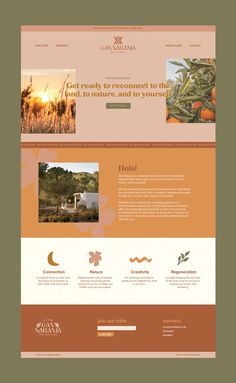 the homepage design for an organic farm