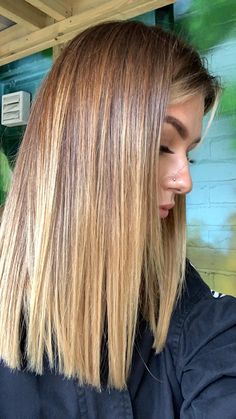 #balayage #hair #hairstyles #haircut  #blond #brunnette Long Bob Honey Blonde, Blond Dore Miel, Mixed Highlights, Carmel Blonde, Balayage Straight, Honey Balayage, Wavy Hairstyles Tutorial, Bronde Balayage