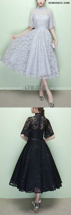 10% off now|Free shipping world-wide. Vintage Black Lace Tea Length Homecoming Dress With High Neck at GemGrace. Click to learn our pro custom-made service for wedding dress, formal dress. View #HomecomingDresses for more ideas. Black Knee-length Lace Wedding Dress, Black Lace Dress For Wedding And Prom Season, Black Lace Knee-length Wedding Dress, Black Knee-length Lace Dress For Wedding, Black Midi Lace Dress For Wedding, Formal Black Lace Dress With Lace Collar, Black Lace Dress For Spring Wedding, Black Lace Wedding Dress For Spring, Spring Wedding Black Lace Dress