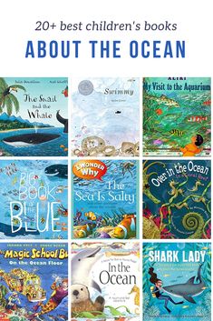 children's books about the ocean with text overlay that reads 20 best children's books about the ocean