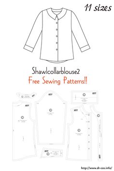 the shawcollab blouse sewing pattern is shown