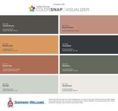 the color scheme for colorsnap visualizer is shown in shades of brown, orange and