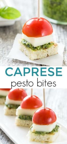 caprese pesto bites are an easy appetizer to serve at any party