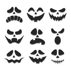 halloween pumpkin faces with different expressions