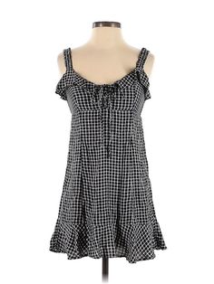 American Eagle Outfitters Casual Dress Size: X-Small Black Dresses - used. No Fabric Content, Square, Houndstooth, Short, Sleeveless | American Eagle Outfitters Casual Dress: Black Houndstooth Dresses - Used - Size X-Small Summer Black Plaid Dress, Spring Black Plaid Mini Length Dress, Spring Black Plaid Mini Dress, Black Plaid Mini Dress For Spring, Casual Black Cotton Plaid Dress, Black Mini Length Plaid Dress For Spring, Casual Black Plaid Cotton Dress, Casual Fitted Houndstooth Dress, Casual Sleeveless Houndstooth Mini Dress