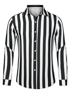 Lars Amadeus Men's Casual Striped Long Sleeves Button Down Dress Shirts : Target Casual Slim Fit Striped Dress Shirt, Casual Striped Slim Fit Dress Shirt, Slim Fit Striped Collared Shirt, Classic Black Shirt With Vertical Stripes, White Button-up Shirt With Contrast Stripes, Black Shirt With Striped Collar For Summer, White Vertical Stripe Button-up Shirt, Black Shirt With Striped Collar, Black Casual Shirt With Vertical Stripes