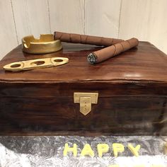 Cigar cake! 50th Birthday Party Ideas For Men, Xmas Cakes, Barrel Cake, Shaped Cakes, 60 Birthday, Cake Tips, Man Cake, Happy Husband, Xmas Cake