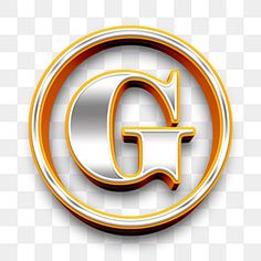 an orange and silver logo with the letter g in it's center png