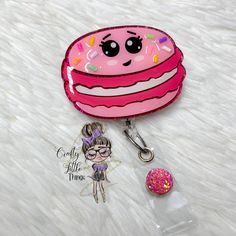 "PLEASE READ FULL DESCRIPTION BEFORE PURCHASING This listing is for a 2\" Macaroon with Sprinkles Badge Reel Holder. Acrylics are made of 1/8\" cast clear acrylic, high quality polyester glitter (color will not fade over time), and epoxy. Acrylics are permanently adhered to a clear swivel retractable alligator clip that extends to 35\"(belt clips are available as well ONLY when requested by Buyer). *Avoid prolonged exposure to high temperatures* *Avoid dropping from high points and from applying Fun Pink Craft Supplies For Hobby, Fun Pink Craft Supplies For Hobbies, Pink Fun Craft Supplies For Hobby, Star Sprinkles, Bag Badges, Cute Sloth, Damaged Hair Repair, Cricut Projects Vinyl, Macaroons