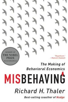 the book cover for misbehaving by richard thaler, with an image of birds