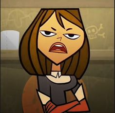 an animated woman with her hands on her hips looking at the camera and making a face