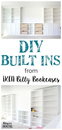 the diy built ins from ikea bookcases and orc week 2