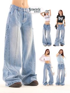 Newjeans New Jeans Outfit, Y2k Style Baggy Denim Pants, Y2k High Rise Denim Pants, Y2k Non-stretch Denim Jeans, Y2k Style Full-length Denim Cargo Pants, Y2k High-waisted Denim Pants, 90s Pants, Vibe Clothes