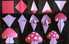 how to make origami mushrooms with paper