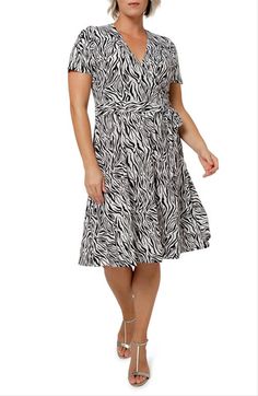 Imported Wrap Midi Dress, Dress Cuts, Wrinkle Free, Black Midi Dress, Curator Style, Zebra Print, Wrap Style, Wrap Dress, Dresses For Work