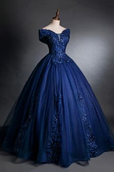 Blue Tulle Lace Long A-Line Ball Gown Off the Shoulder Evening Party Dress Floor-length Gown For Debutante Ball Gala, Blue Sweep Train Gown For Quinceanera, Royal Blue Sweetheart Neckline Dress For Banquet, Blue Tulle Dress For Banquet, Blue Tulle Evening Dress With Sweetheart Neckline, Royal Blue Tulle Dress For Banquet, Gala Ball Gown Evening Dress For Debutante Ball, Gala Ball Gown For Debutante Ball, Blue Tulle Ball Gown With Sweetheart Neckline