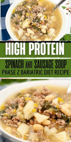 Sausage Spinach Soup, Puree Soup Recipes, Sausage Spinach