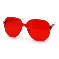 Women's 90's large rimless large butterfly chic pop color rectangular thick plastic sunglasses. (ss7712col) Size: one size.  Color: Red.  Gender: female.  Age Group: adult. Round Metal Sunglasses, Pop Color, Red Sunglasses, Plastic Sunglasses, Largest Butterfly, Butterfly Sunglasses, Rimless Sunglasses, Metal Sunglasses, Sunglass Lenses